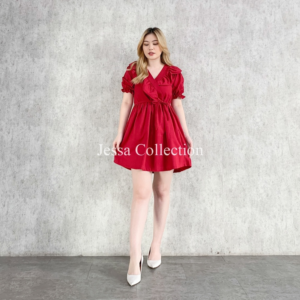 Premium Bysida Ruffle Dress TH 685 LINEN CRINKLE