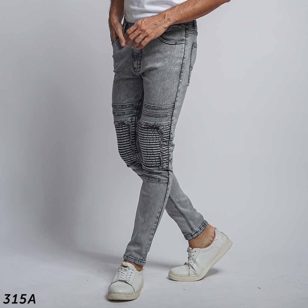 HSRM - 315 Skinny Jeans Bikers Pria Celana Jeans Sobek Ripped Jeans Pria Premium Celana 29-34