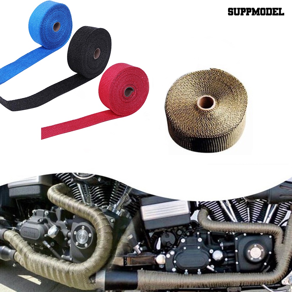 [Auto] Isolasi Bungkus Pipa Knalpot Motor Mobil Strip Tahan Panas Dengan 4ikat Baja