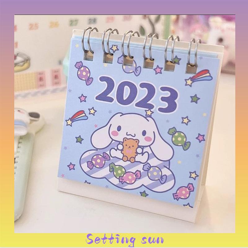 Kalender Meja Mini 2023  Lucu Vertikal  Anjing Kuromi Cinnamoroll  Kalender Kecil TN