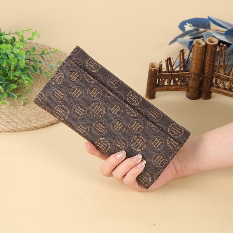 Dompet Panjang Lipat Wanita Motif Fashion Korea Style Dompet Cewek Klip Magnet Women Wallet PU Satu7an D100