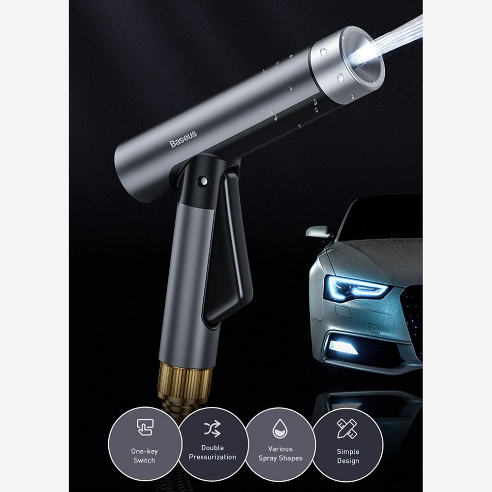 Semprotan Air Cuci Mobil High Pressure Car Washing Water Gun Sprayer with 15M Hose - Black - BAHX07BK