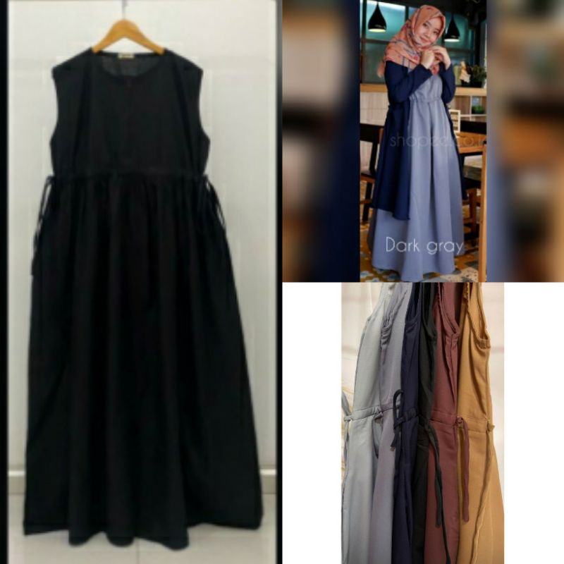 Inner dress tali serut busui busui non busui daleman gamis baju kutung lekbong tanpa lengan sleevele