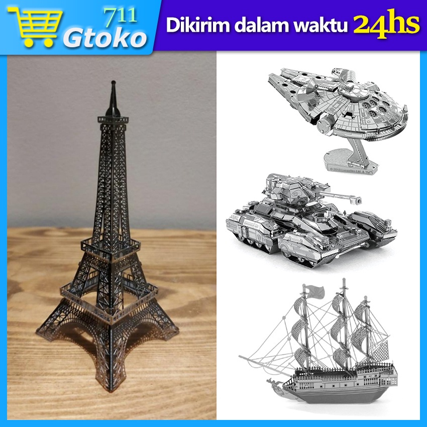 Metal Puzzle 3D Model Building Titanic Tank Diy Puzzle Mainan Edukasi