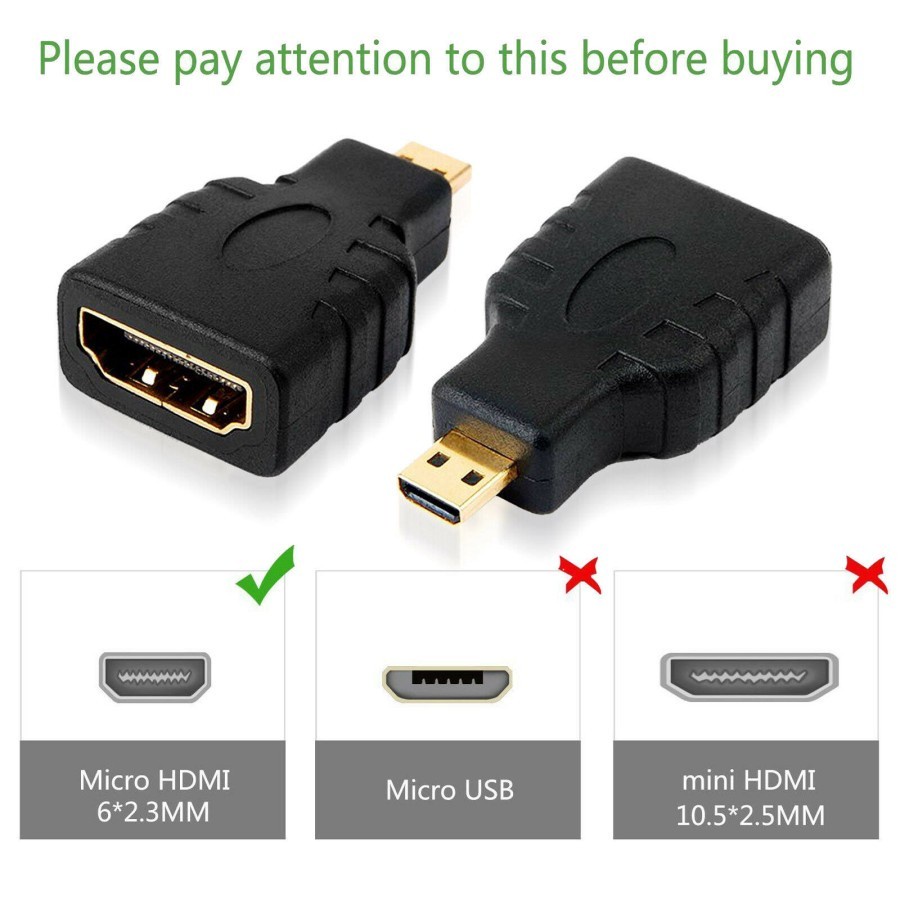 Konektor Converter Adapter HDMI Female To Micro HDMI Male