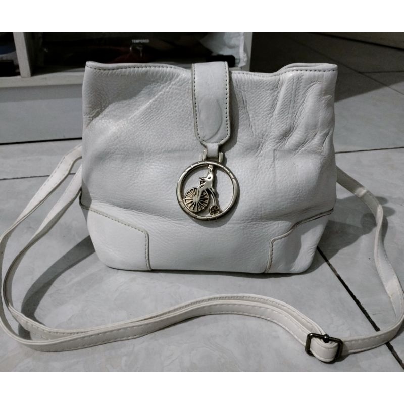 Tas beanpole kulit asli preloved