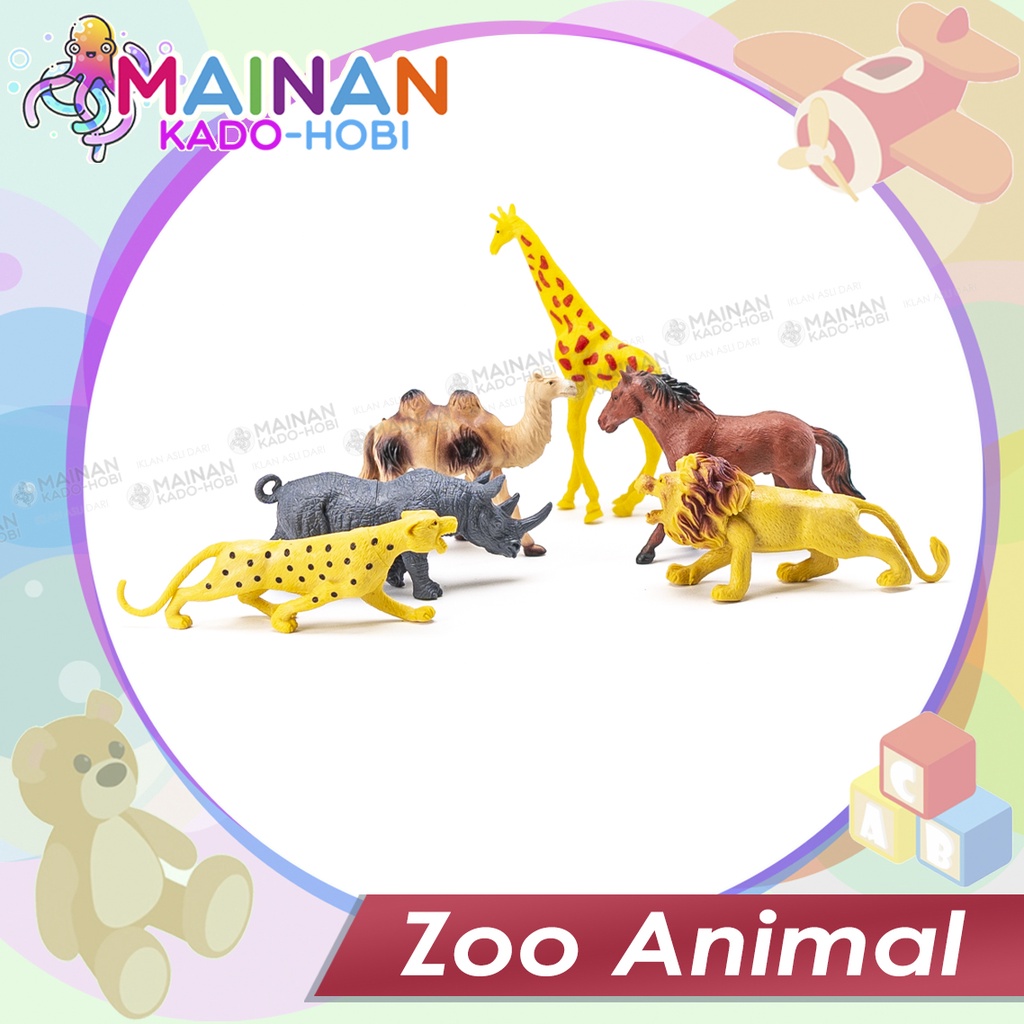 MAINAN ANAK MINIATUR JUNGLE ZOO ANIMAL HEWAN HUTAN SET