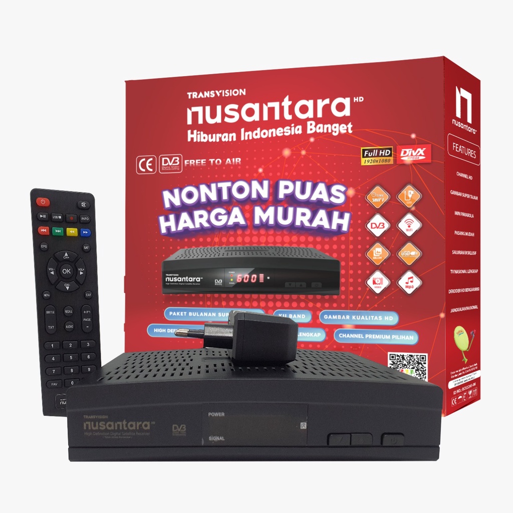 RECEIVER PARABOLA TV DIGITAL NUSANTARA MERDEKA  TRANSVISION HD