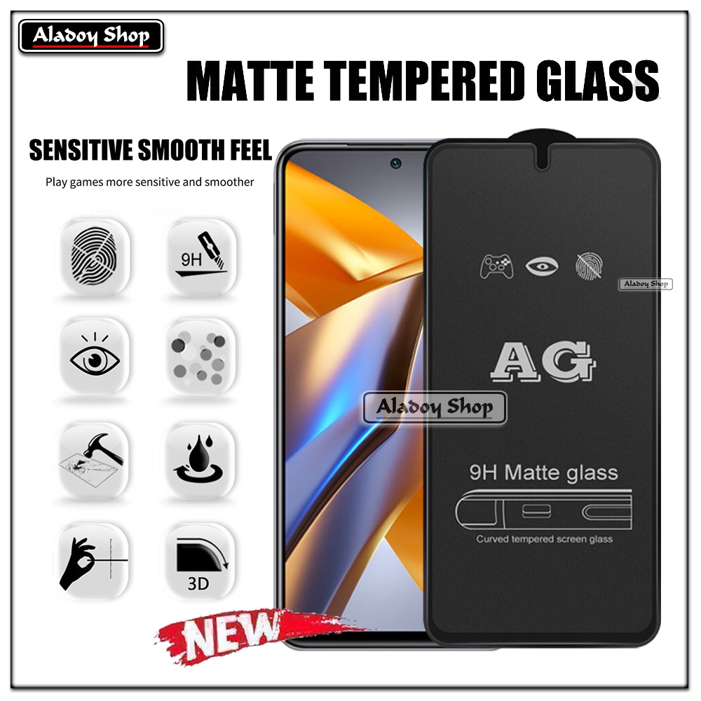 Paket 3IN1 Tempered Glass Layar Matte Anti Glare XIAOMI POCO M5S Free Tempered Glass Camera dan Skin Carbon