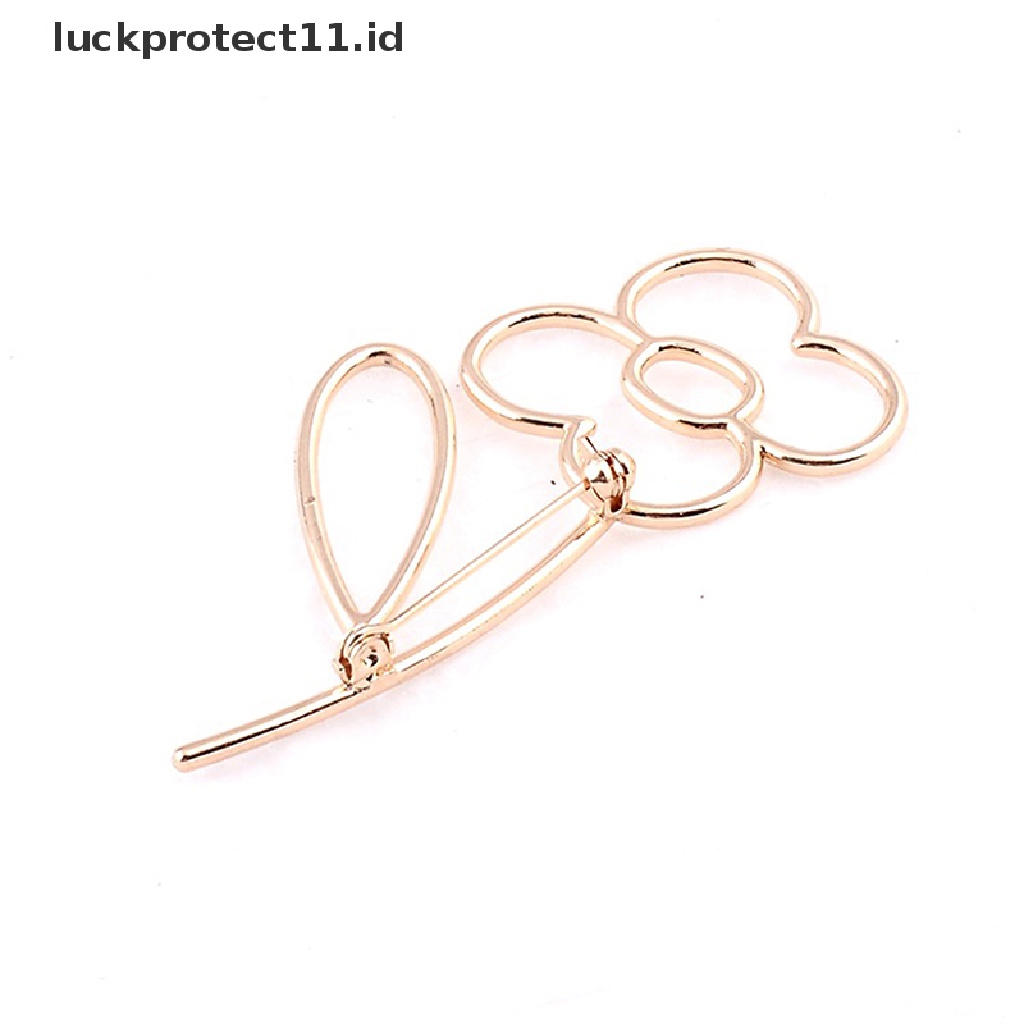 /Fashion Hot// Fashion// 1pc Fashion Brooch Pin Sederhana Berongga Bunga Bros Pin Emas Alloy Glossy Selendang S.