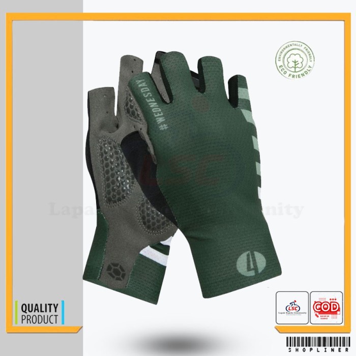 Glove Monton Wednesday II Green Sarung Tangan Sepeda Gowes Road Bike - S