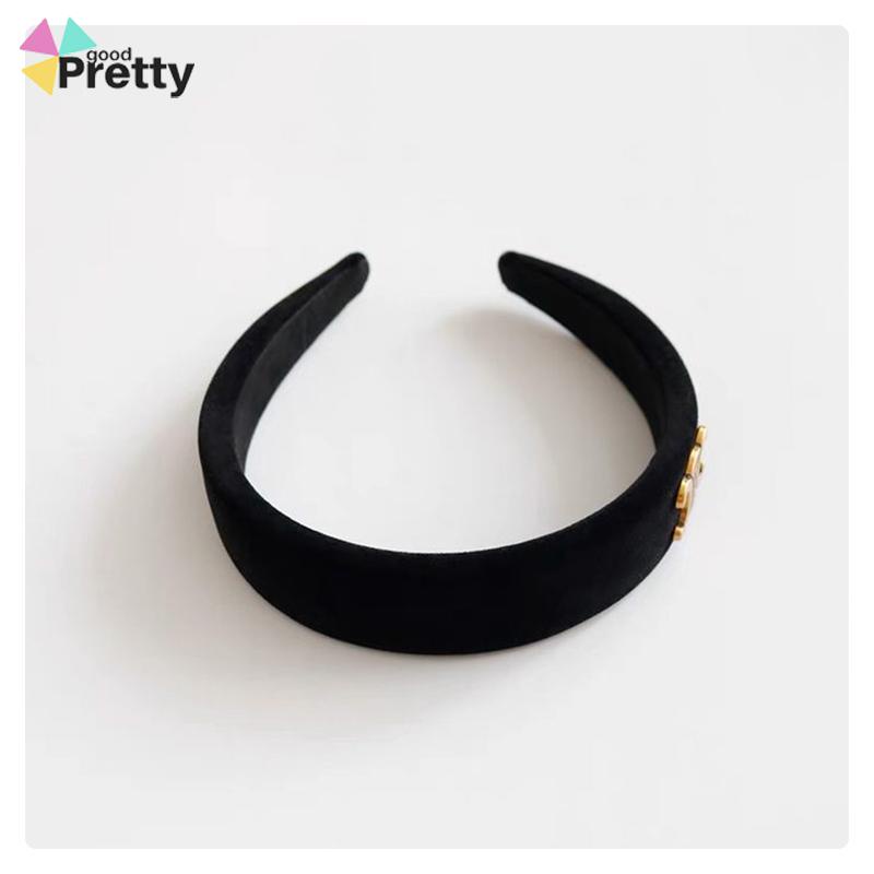 Headbands Camellia Warna Hitam Putih Untuk Aksesoris Rambut Wanita - PD