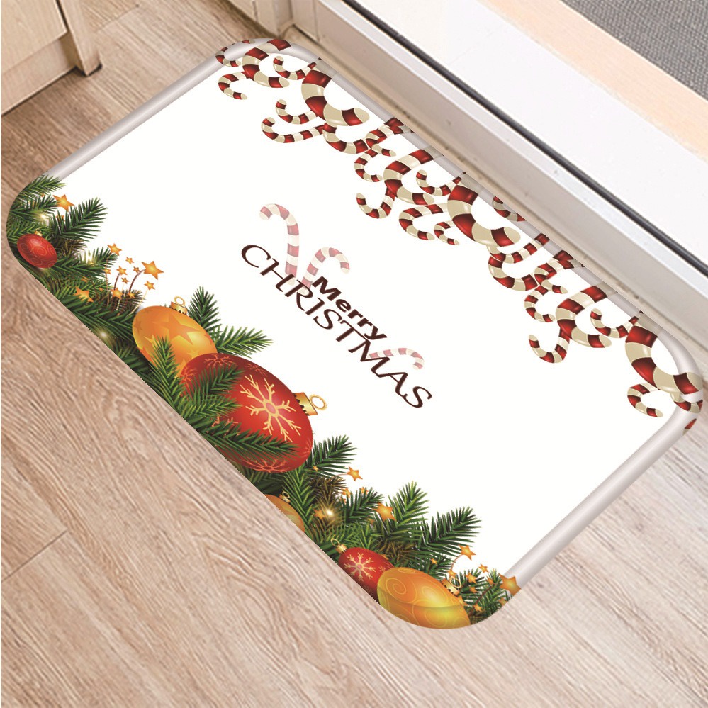 Keset Kaki Natal PREMIUM Antil slip 40 x 60cm Merry Chirstmas Xmas Bulu Halus Tebal Lembut Mat Pintu Kamar Tidur Mandi Tamu Doormat