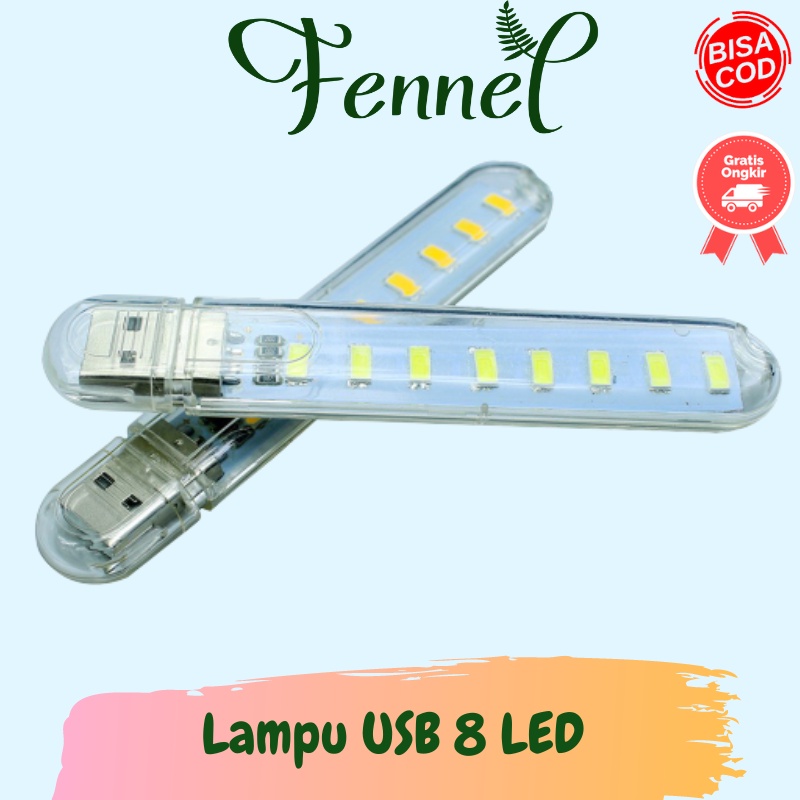 Lampu Darurat USB Lamp 8 LED Model Cool White SMD 5730