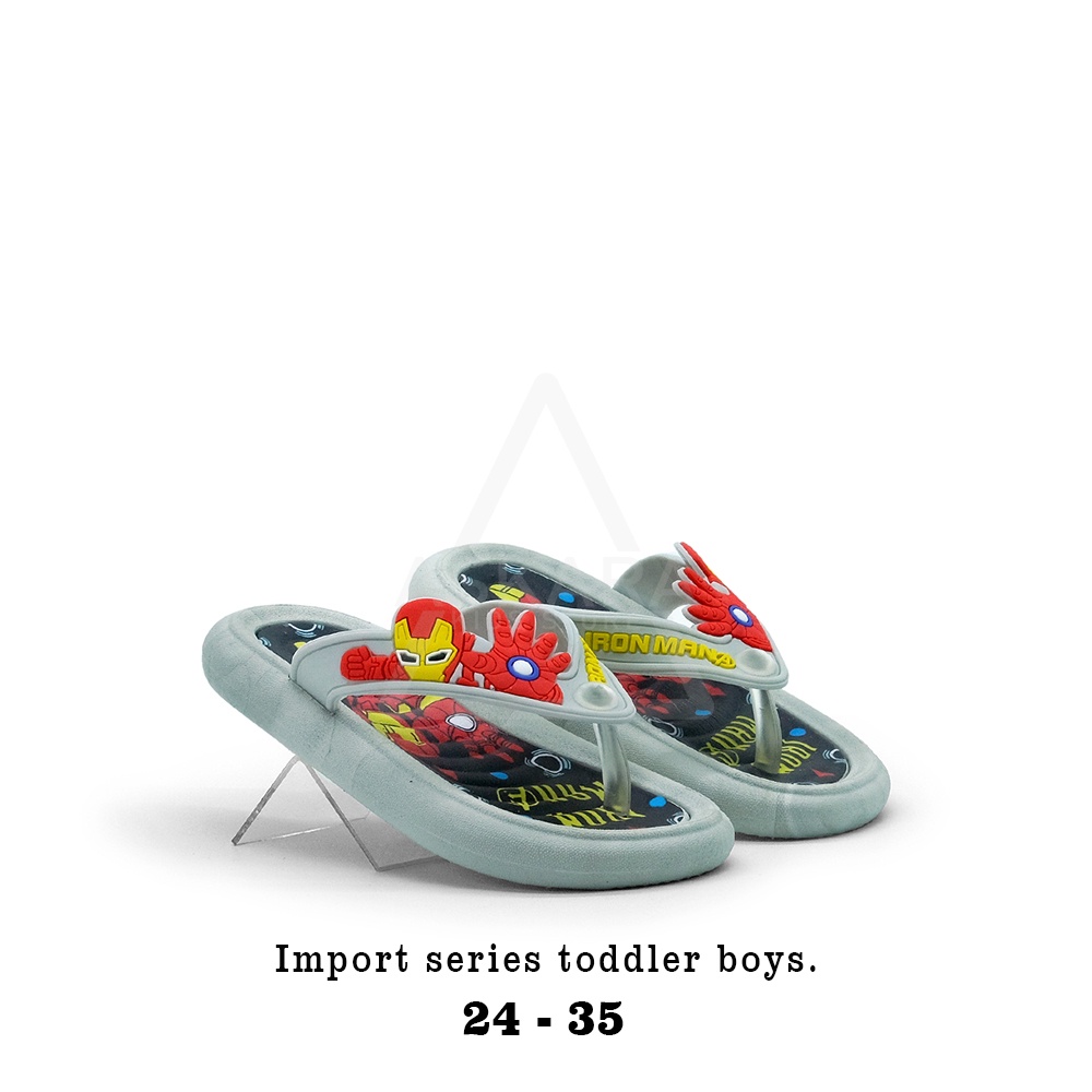 Askara - NEW Sandal Anak Laki-laki Jepit karet Import model karakter ironman 2 - 8 tahun