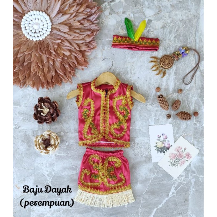 BAJU DAYAK ANAK / BAJU ADAT DAYAK KALIMANTAN/ KOSTUM DAYAK ANAK/ BAJU ADAT DAYAK ANAK /KOSTUM KARNAVAL ANAK /BAJU ADAT DAYAK PAUD TK