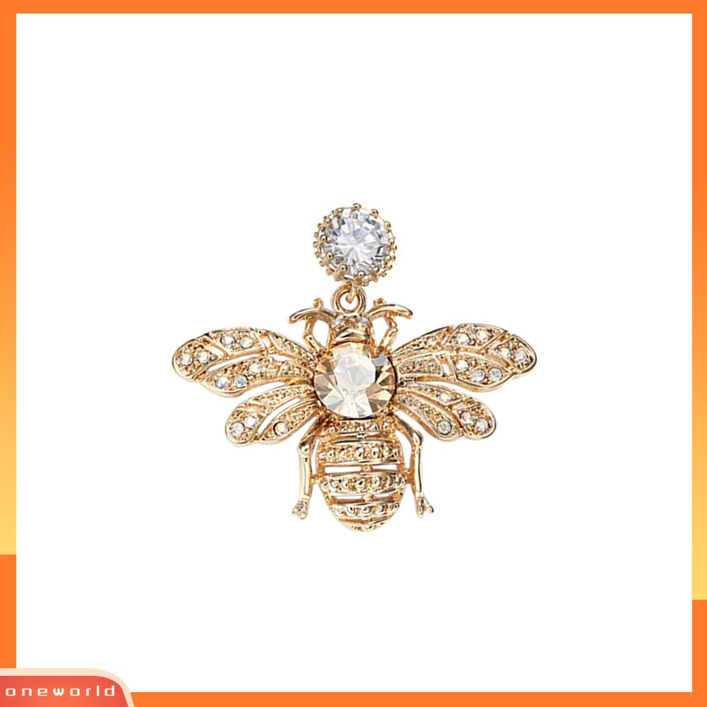 [WONE] Wanita Fashion Lebah Madu Anting Honeybee Berlian Imitasi Ear Studs Perhiasan Hadiah