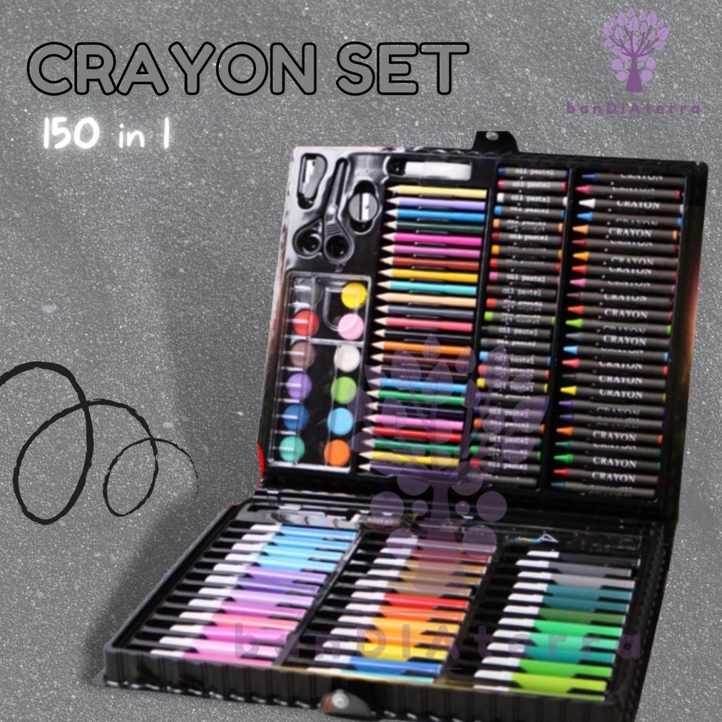 

BISA COD Bandiaterra 150 IN 1 ART SET/Alat Gambar & Lukis / Crayon, Spidol, Pensil Warna, Cat Set