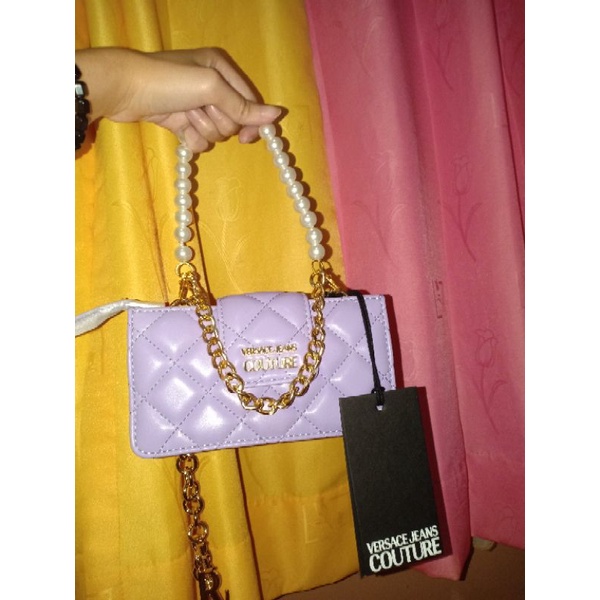 versace jeans couture sling phone lilac~versace sling bag original~tas sling hp versace lilac (free 