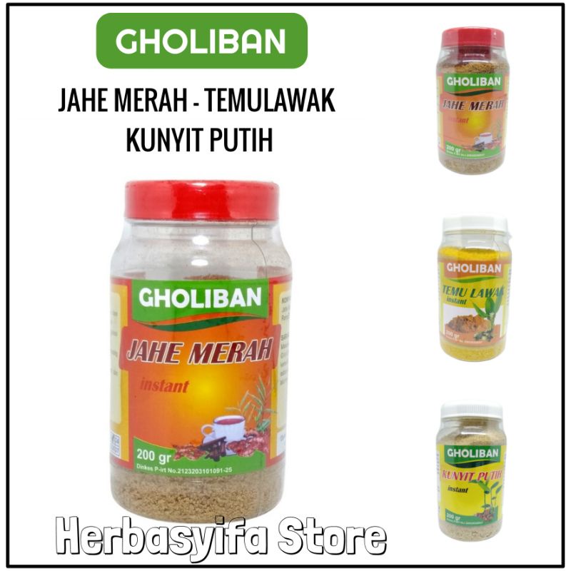 Jahe Merah Instan Gholiban | Temulawak Goliban | Kunyit Putih Instan