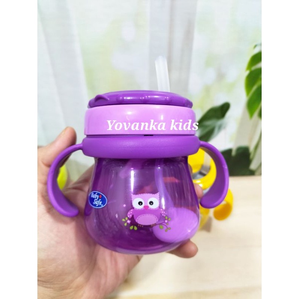 Baby Safe Botol Minum Dengan Sedotan Anti Tumpah/Training Cup With Straw 250 Ml BPA Free Jp019