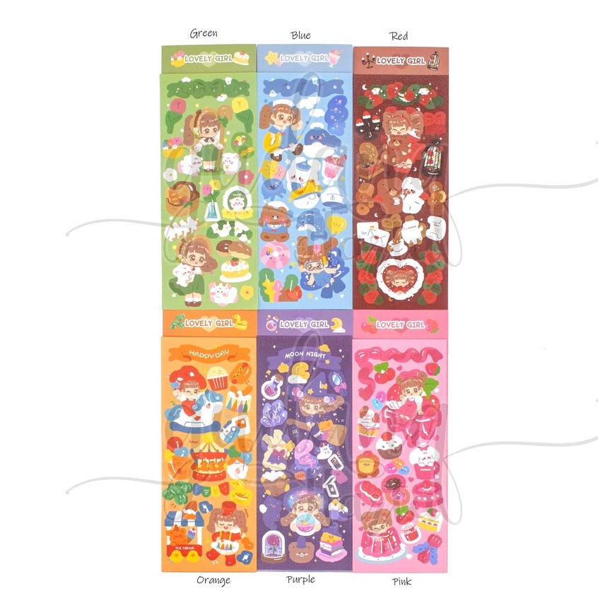 Stiker Lovely Girl Stiker Motif Cewek Lucu Full Color DIY Scrapbook GH 303501