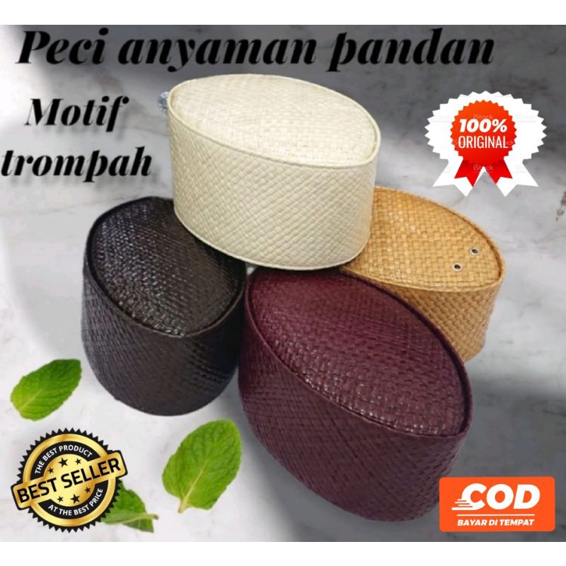 PECI/KOPIAH UNIK | PECI ANYAMAN PANDAN MOTIF SONGKOK