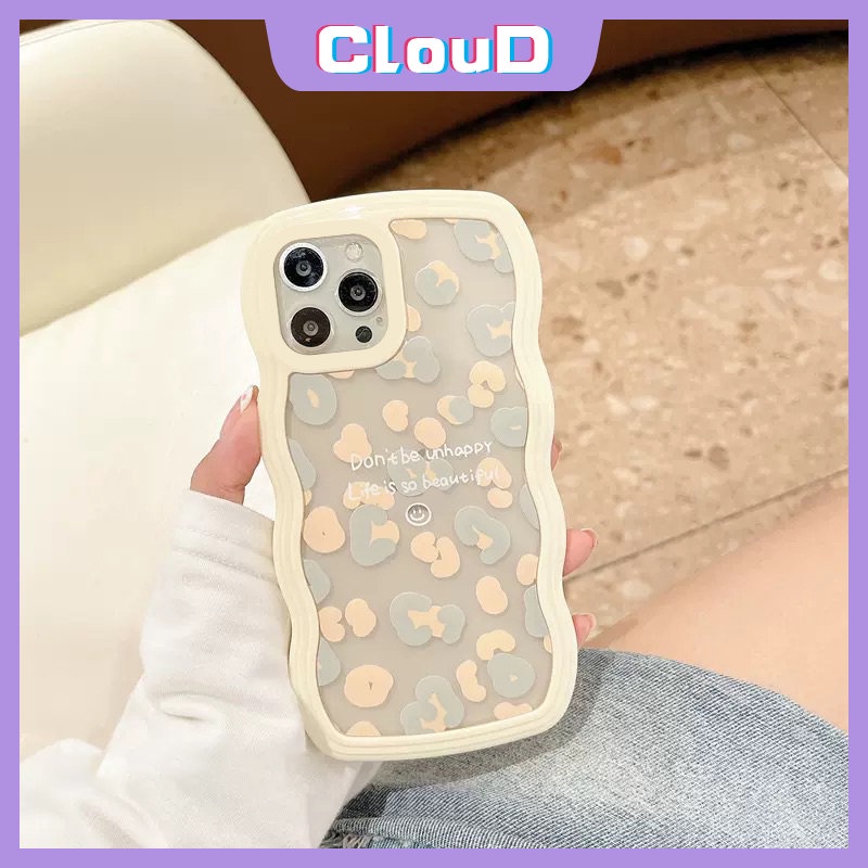 Wavy Edge Smile Soft Case Realme C30 C35 C15 C25Y C33 C12 C25 C17 9 9i 8I 7 8 10 5 7I 9Pro+C25S 5i 6i 8Pro C11 C20A C21 C21Y C20 C3 Shockproof Fashion Motif Leopard Phone Cover