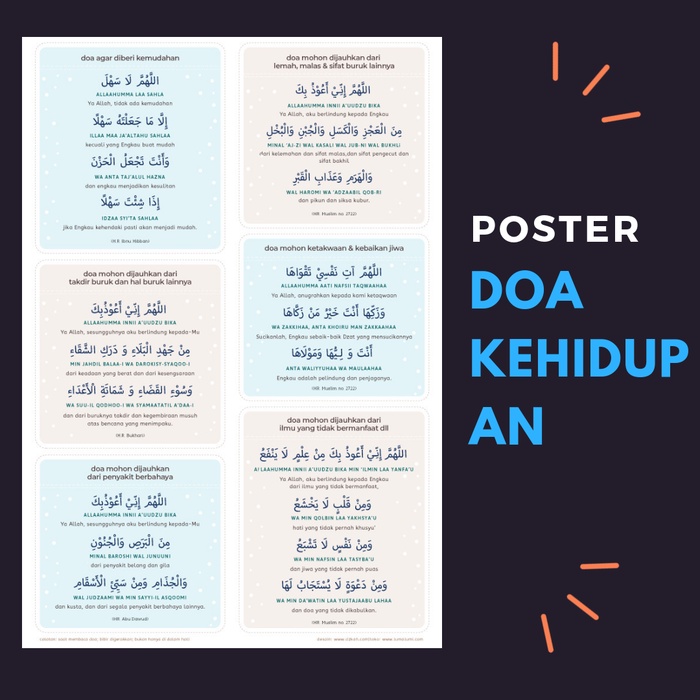 Poster Doa Kehidupan: Doa Harian Wirid Sehari-hari
