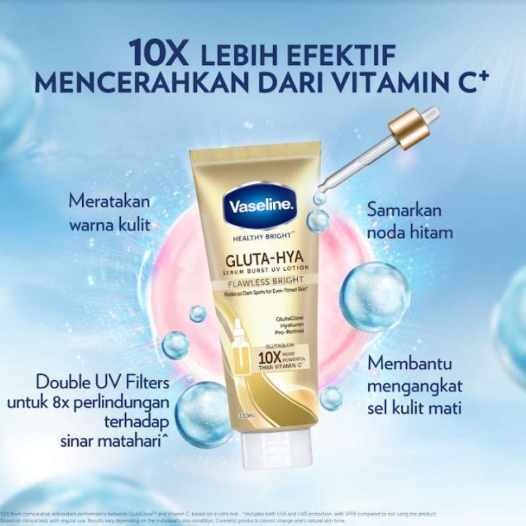 VASELINE GLUTA HYA SERUM BURST LOTION FLAWLESS BRIGHT 330 ML