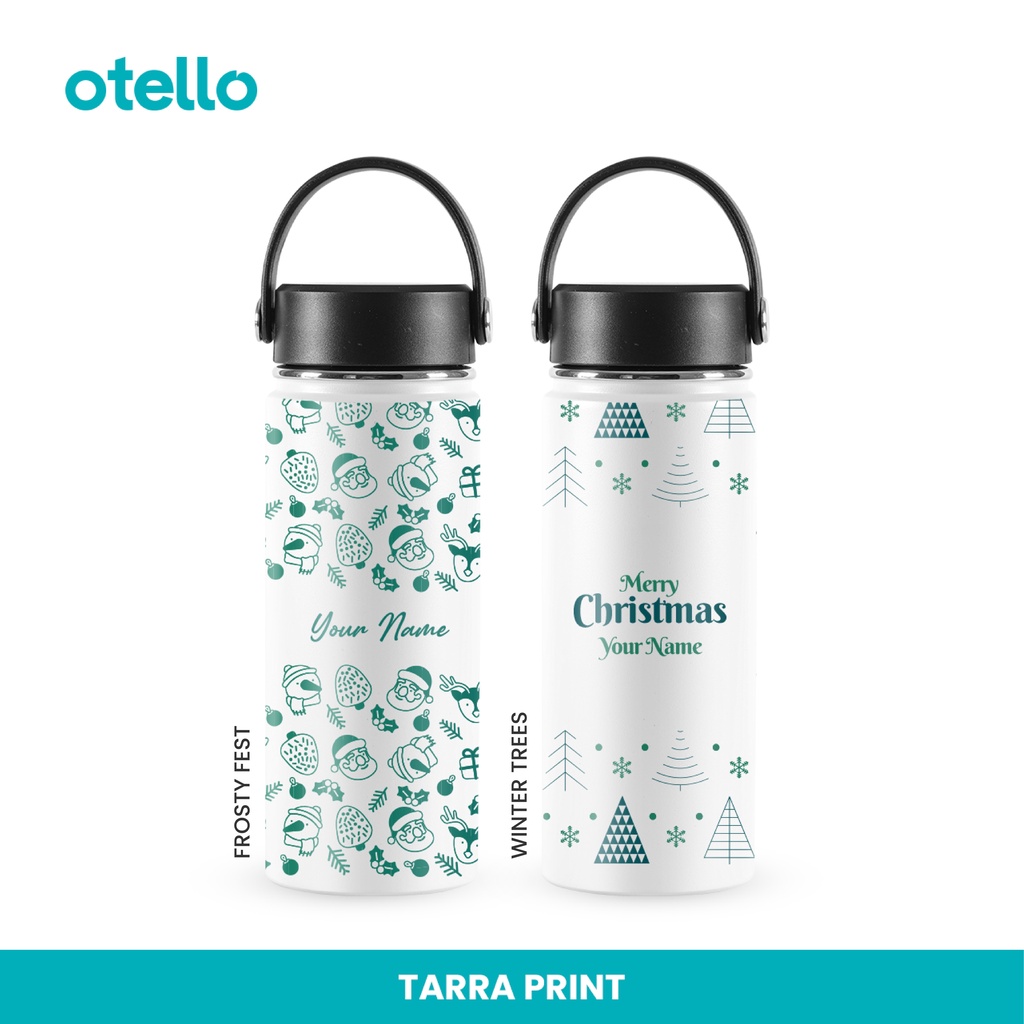 Custom Tumbler Frosty Fest Natal Kado Souvenir Tumblr Winter Trees Print Botol Air Minum Hampers Gift Merry Christmas