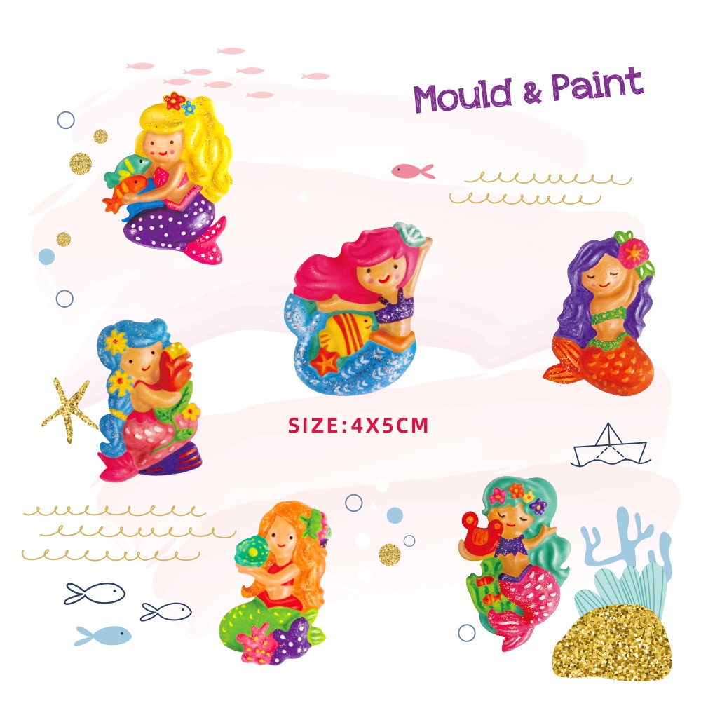 Mermaid Painting Set Mainan Mewarnai DIY 3D Edukasi