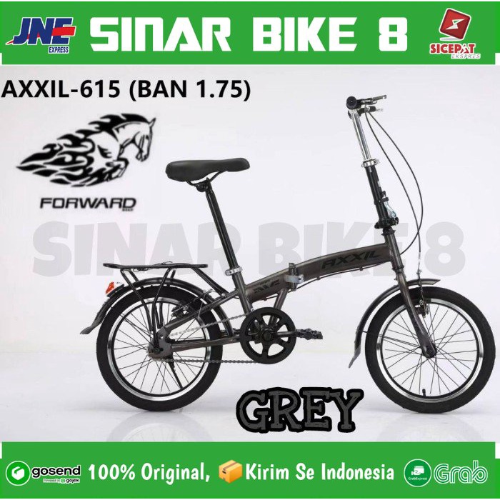 Sepeda Lipat AXXIL 615 Ukuran16 dan 20 Inch SINGLE SPEED FOLDING BIKE BONCENGAN