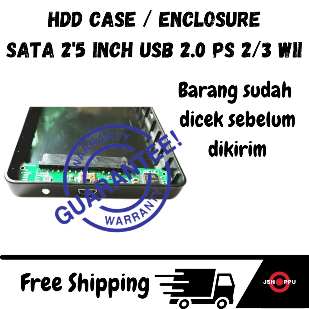 Casing HDD Enclosure Hardisk 2.5 Inch Eksternal Sata External Cangkang USB 2.0 Hdd Laptop PS2 PS3 WII