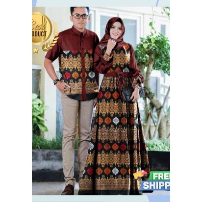 Buju Keluarga Gamis Pasangan Suami Istri Bju Cupel Kondangan Setelan Ghamis Kekinian Kopel Dres Kond