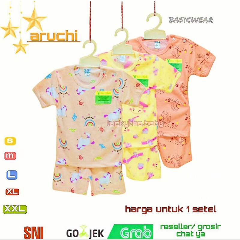 Setelan Aruchi pendek Aecha series / setelan anak perempuan
