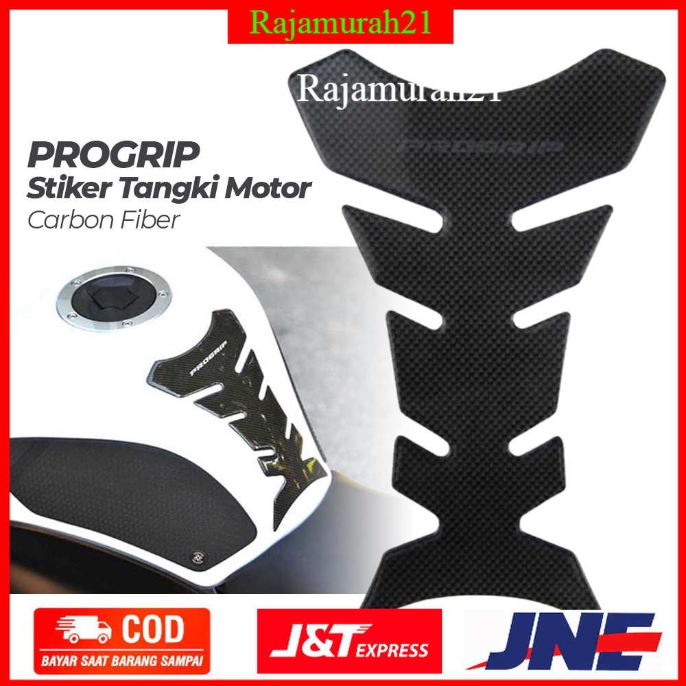 Progrip Tankpad Stiker Tangki Motor Carbon Fiber - BKK-14UD - Black - OMRSCMBK