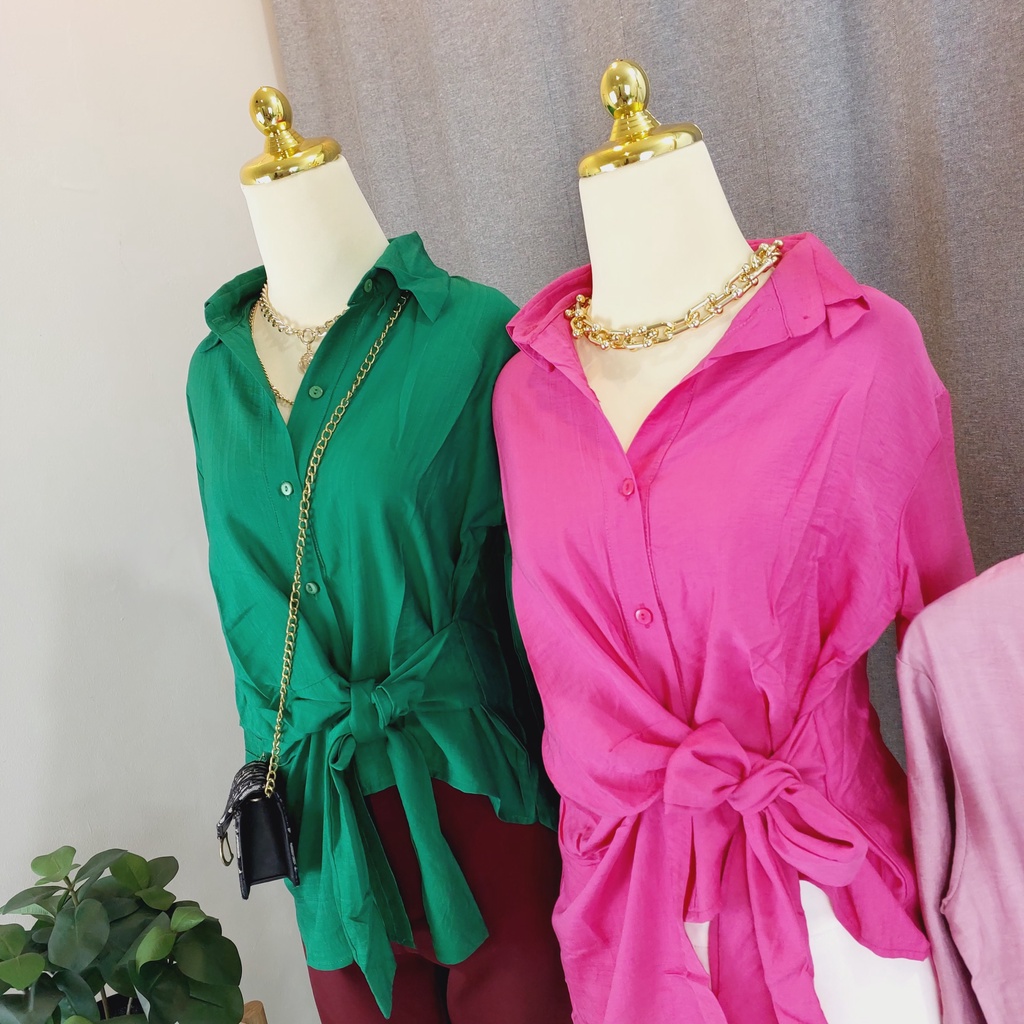 KEMEJA CASUAL MOTIF IKAT FASHION WANITA IMPORT BANGKOK NOB