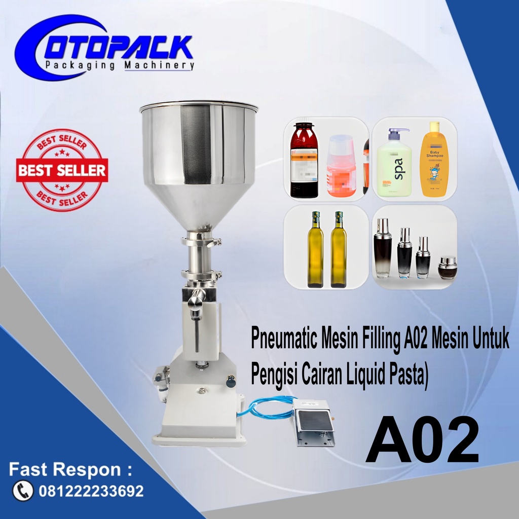 A02 Pneumatic Filling machine / Mesin Pengisi Cairan, Pasta, cream