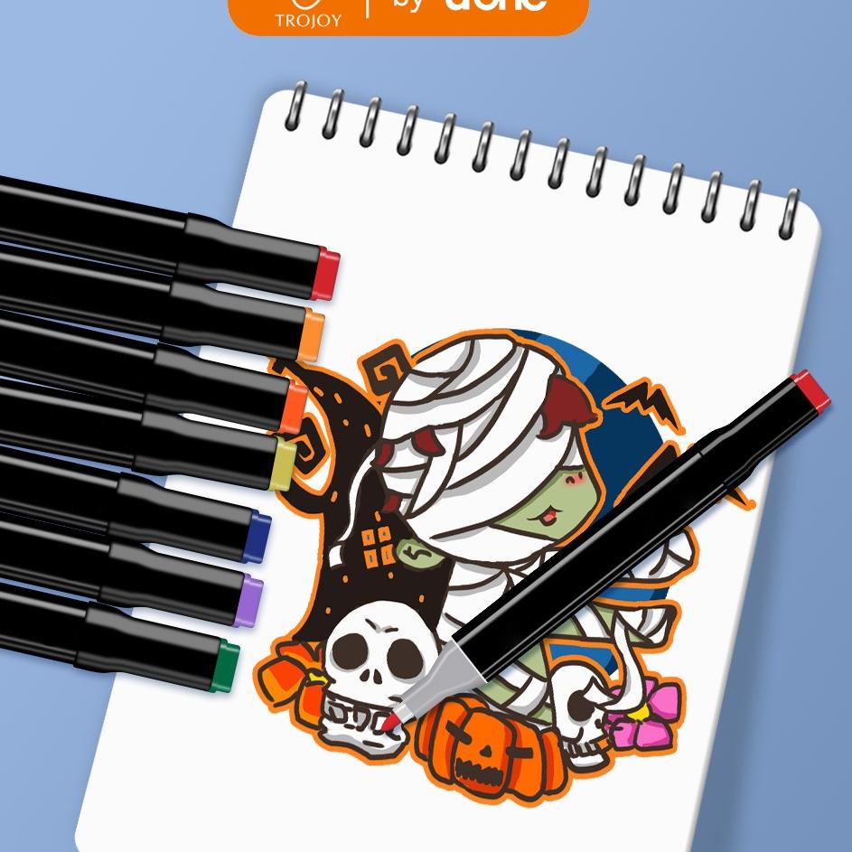 

(G-Q1Q-✔) TROJOY Color Marker With Bag Spidol Warna Dengan Tas 36/48 super keren