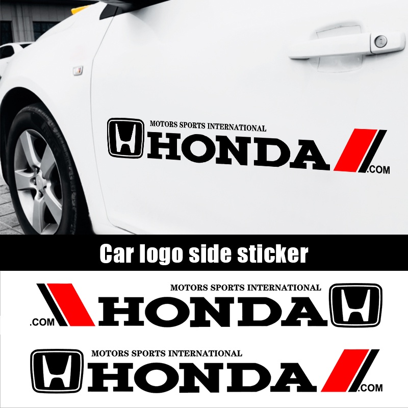 2pcs Stiker Body Mobil Stiker Mobil Pintu Mobil Side Sticker Emblem Decal Dekorasi Untuk Honda City Civci Fit Jazz HRV HR-V BRV BR-V CRV CR-V Brio Accord Lead mobilio