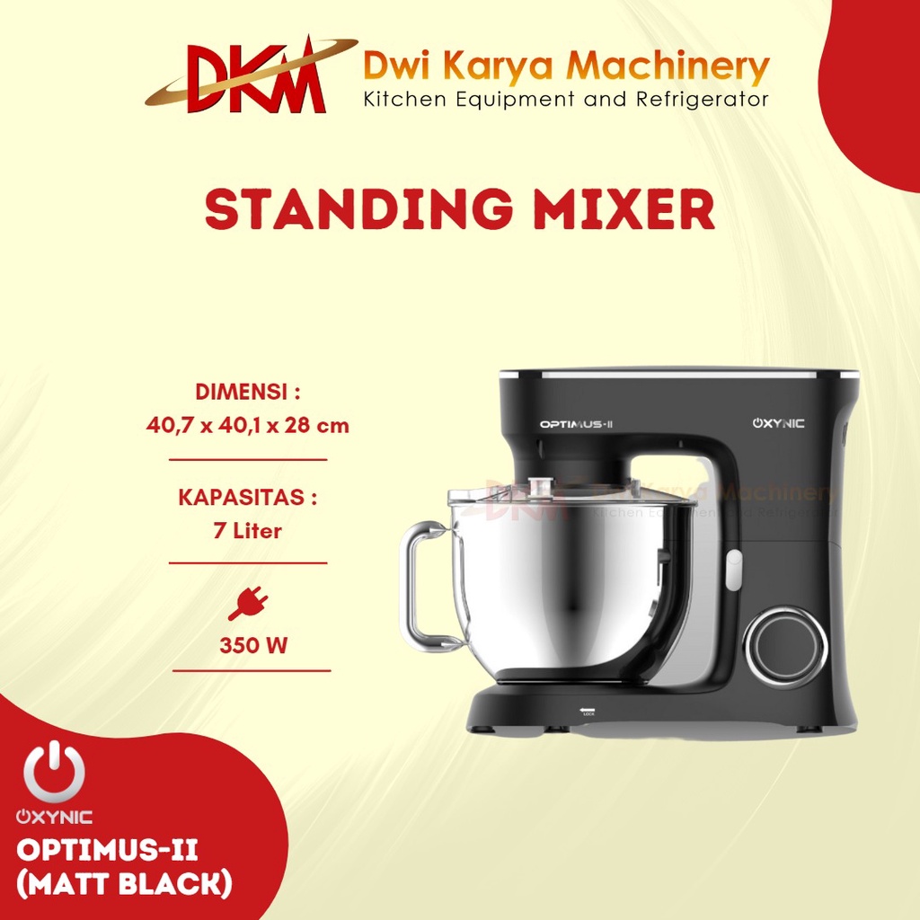 Mixer OXYNIC - OPTIMUS 7Liter 350W Matt Black/ OXYNIC Standing Mixer Heavy Duty 7 Liter - OPTIMUS/Mi