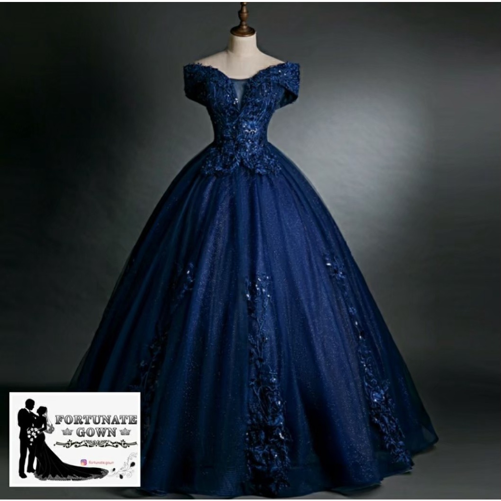 Gaun  navy / Gaun  pesta / Gaun wedding / Gaun merrid navy / Dress navy / Dress pesta Fortunate.gown
