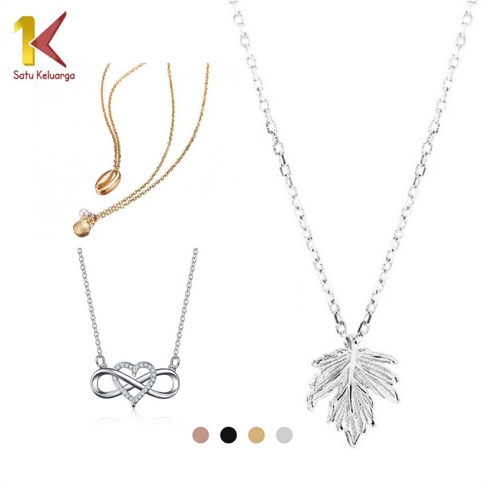 Satu Keluarga Kalung Wanita Infinity Love K122 Kalung Rantai Liontin / Pearl Necklace Aesthetic Akse