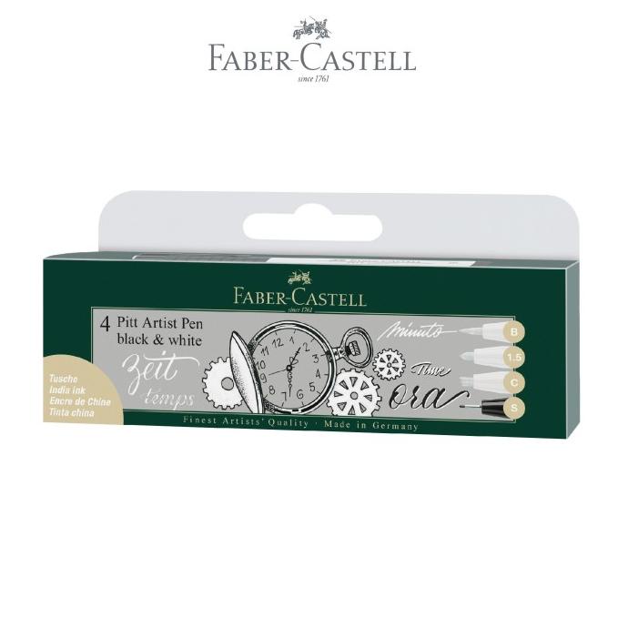 

Faber-Castell PITT Artist Pen Black &White set 4