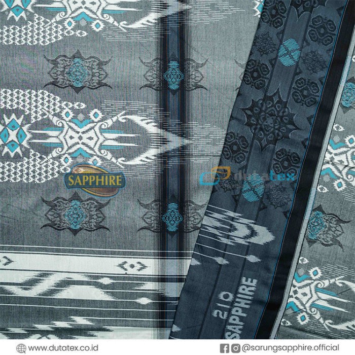 Sarung Sapphire Premium Jacquard Polos Muda Kembang - Dongker Ts