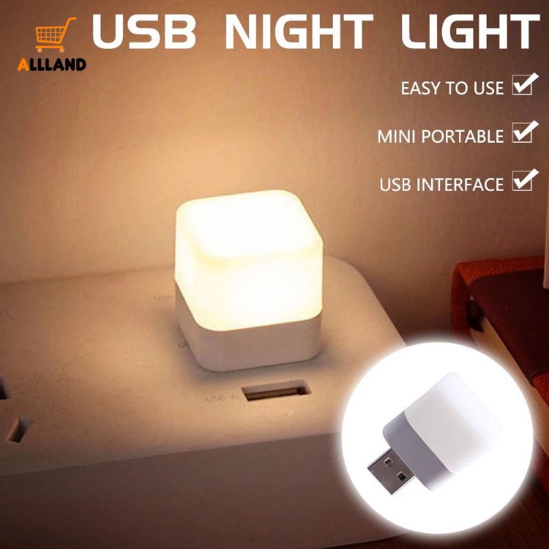 Lampu Malam LED Mini Portable Bentuk Kubus Tenaga USB Dengan Power Supply Untuk Darurat