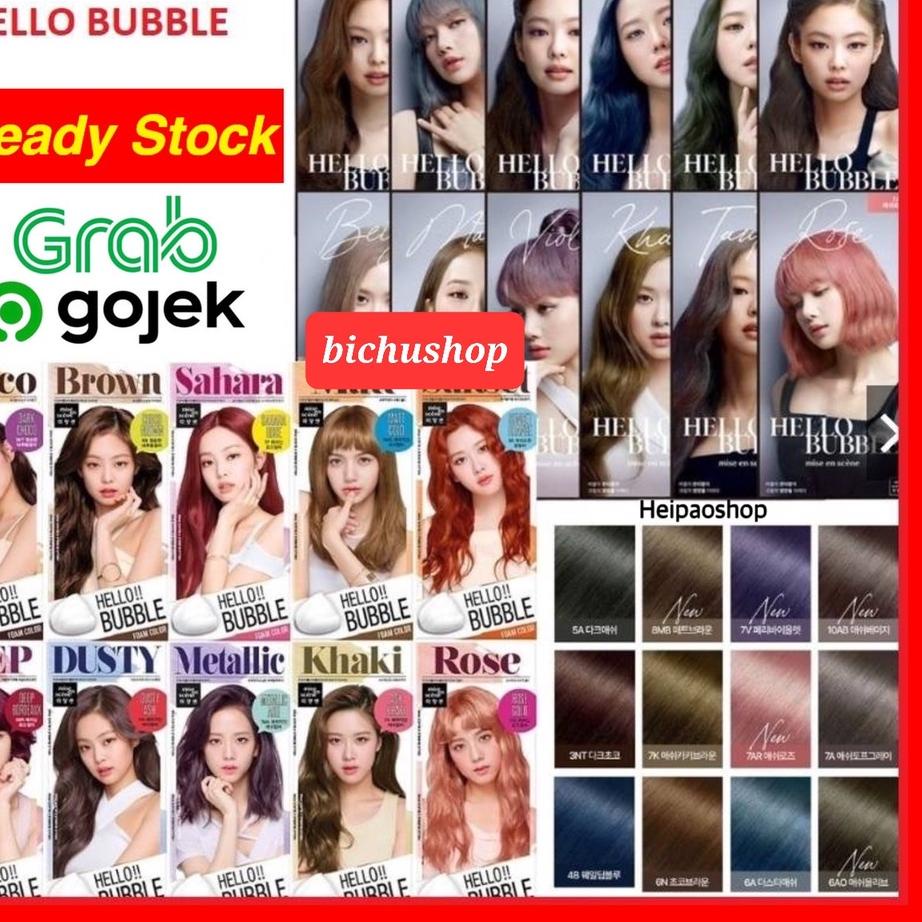 Jual Stock Terbatas Mise En Scene Hello Bubble Hair Color X Blackpink Dusty Ash Khaki Primer