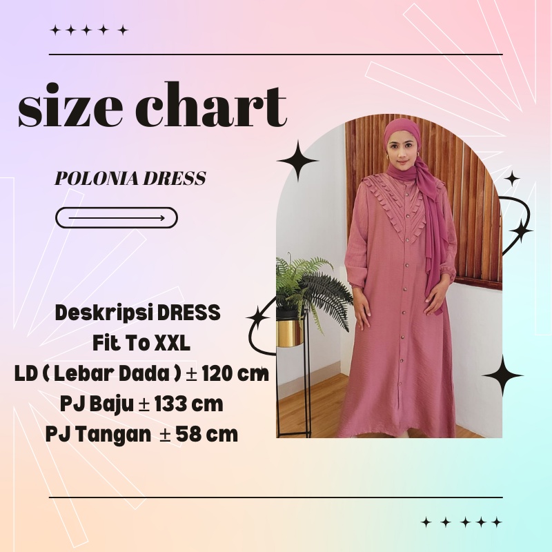 Baju Gamis Wanita Dewasa Busui Polos Polonia Dress Bahan Polo Linen Premium LD120 Fit To XXL Jumbo / Fashion Muslim Wanita Kekinian