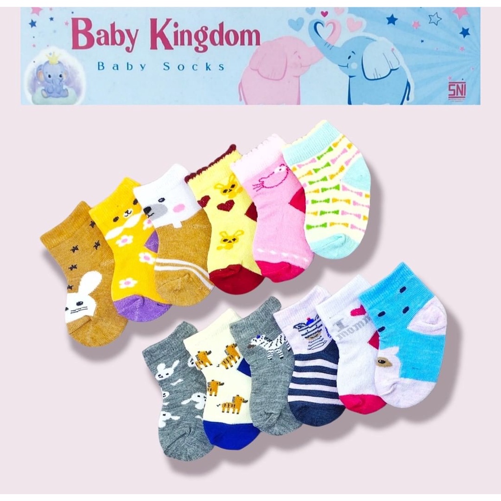 Kaos Kaki Bayi 3in1 Baby Kingdom isi 3 Pasang SNI